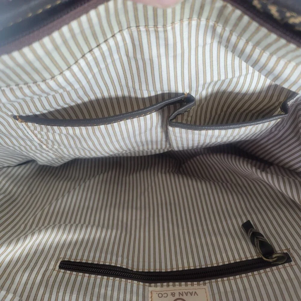 Vaan & Co. Women Milano Upcycled Genuine Leather Herringbone Tote - Picture 14 of 15